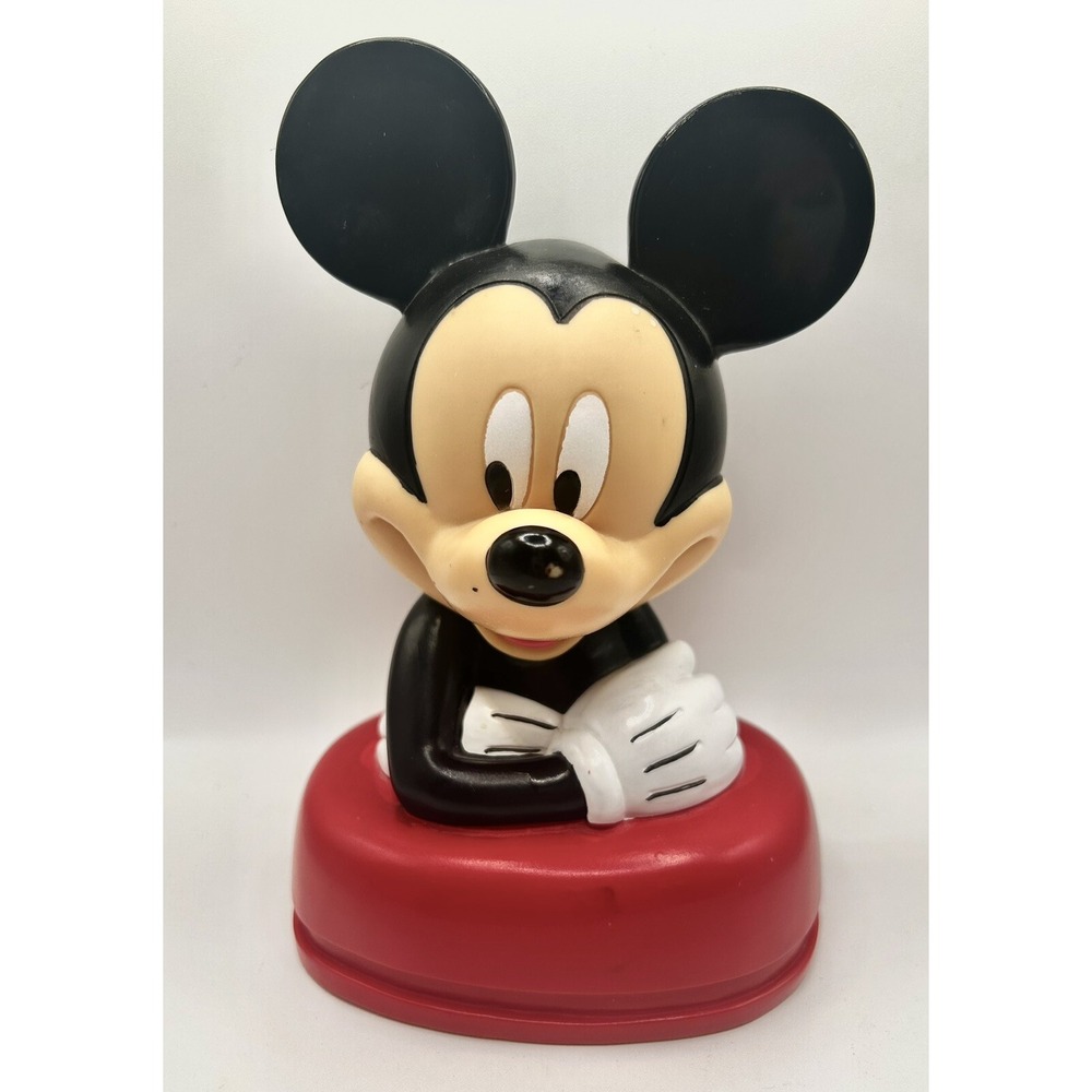 Disney Mickey Mouse BUST Coin Piggy Bank‎ W/ Plug Plastic 7" X 4" Figure